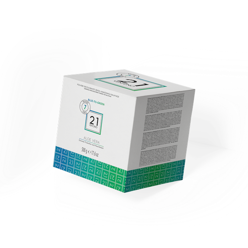 21VENTUNO Ammonia-Free Bleaching Powder for Balayage Blue-to-Green 500 g