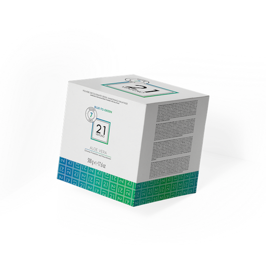 21VENTUNO Ammonia-Free Bleaching Powder for Balayage Blue-to-Green 500 g
