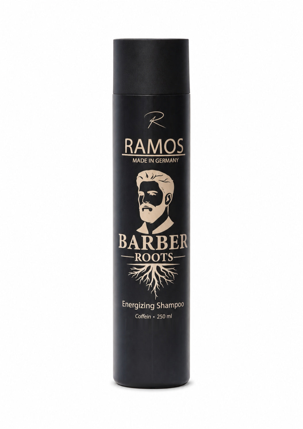 Ramos Barber Roots Energizing Shampoo in schwarzer 250-ml-Flasche