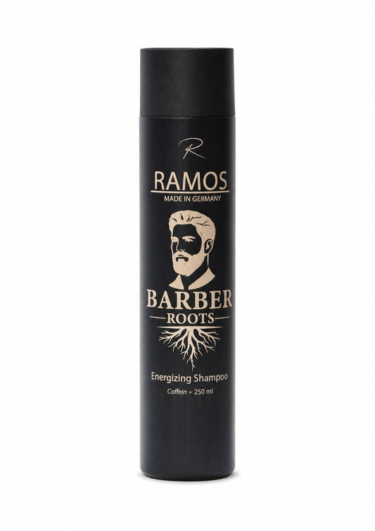 Ramos Barber Roots Energizing Shampoo in schwarzer 250-ml-Flasche